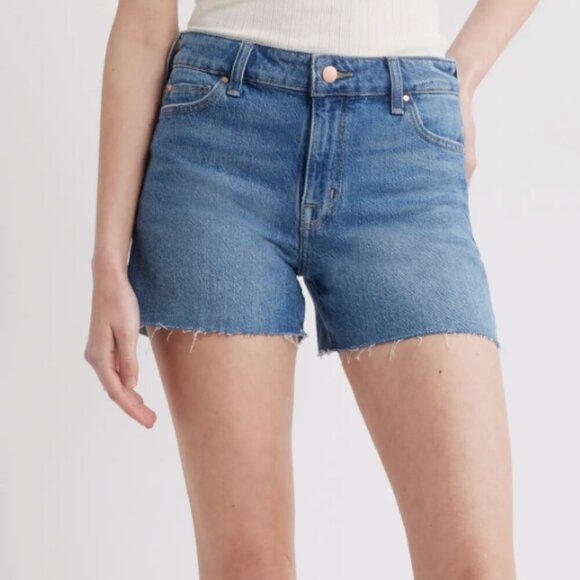 Madewell Curvy High Rise Denim 4 Inch Inseam Shorts - Picture 1 of 8
